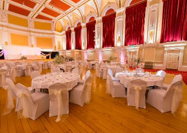 image of the Lancastrian set up for a wedding